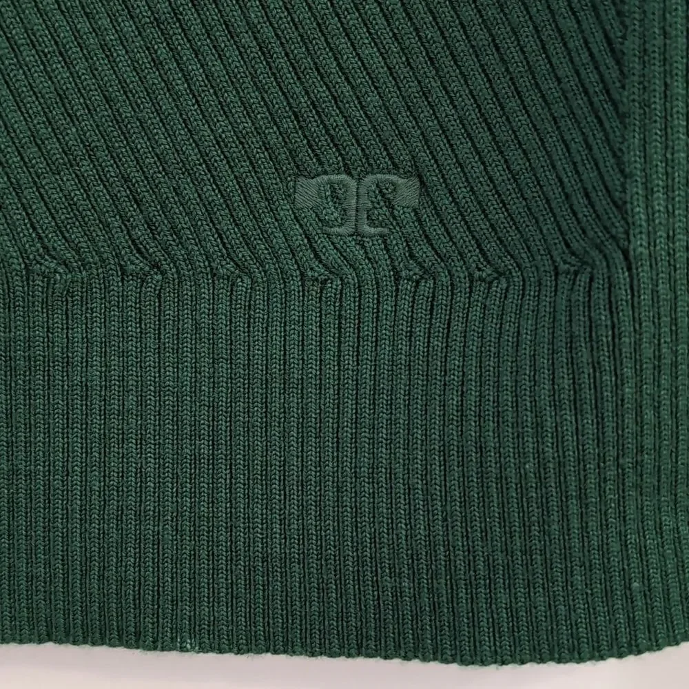 Tory Burch Colorblock Mock Turtleneck Sweater - Green Blue Yellow Sz XS